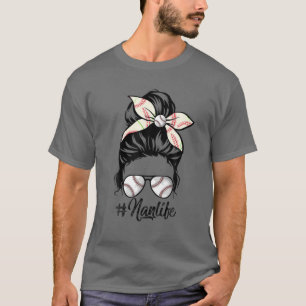 Womens Nan Life Softball Baseball Mes T-shirt