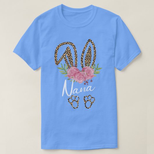 Womens Nana Bunny Ears Paasdag Cute Leopard Pri T-shirt (Design voorkant)