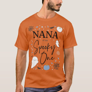 Womens Nana of the Spooky One First Birthday Blue T-shirt