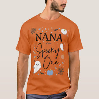 Womens Nana of the Spooky One First Birthday Blue T-shirt