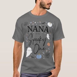 Womens Nana of the Spooky One First Birthday Blue T-shirt