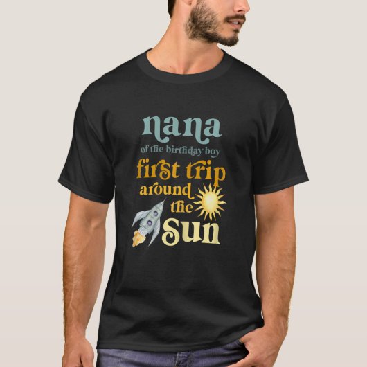 Womens Nana Outer Space 1st verjaardag eerste reis T-shirt (Voorkant)