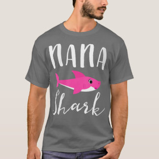 Womens Nana Shark Grandma Grandmoeder Pink Shark G T-shirt