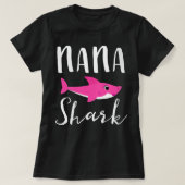 Womens Nana Shark Grandma Grandmoeder Pink Shark G T-shirt (Design voorkant)