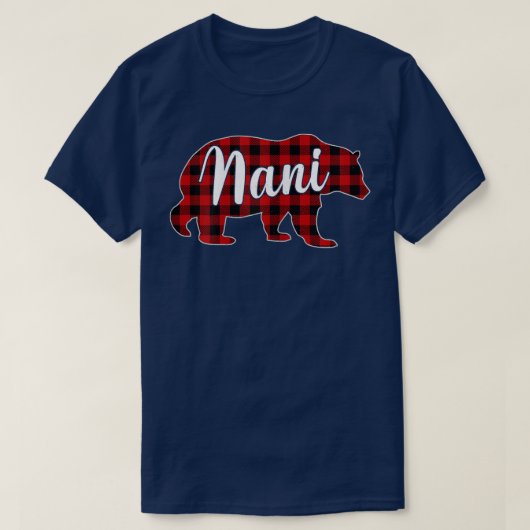 Womens Nani Beer Shirt Kerstmis Roodspelfamilie (Design voorkant)