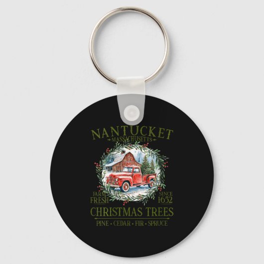 Womens Nantucket Ma Farm Fresh Christmas Trees Gre Sleutelhanger (Voorkant)
