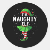 Womens Naughty Elf Christmas Girls Women Elf Squad Ronde Sticker (Voorkant)