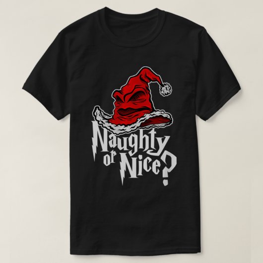 Womens Naughty of Nice Sorted Kerstmis Pet T-shirt (Design voorkant)