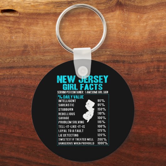 Womens New Jersey Girl Facts Funny Birthday Gift B Sleutelhanger (Voorkant)