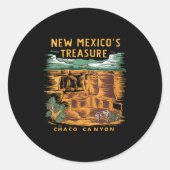 Womens New Mexico Treasure Chaco Canyon National P Ronde Sticker (Voorkant)