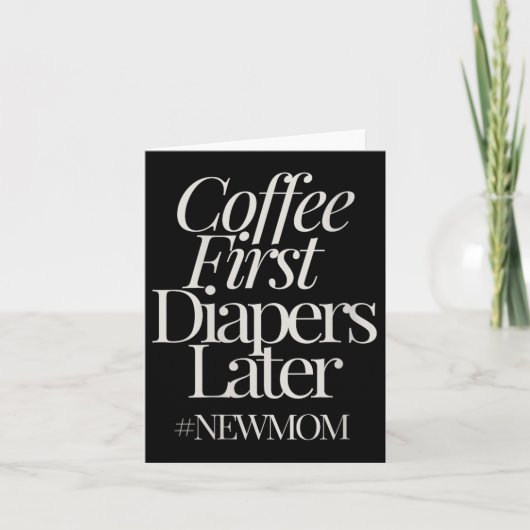 Womens New Mom Funny Coffee For Women Quote Retro Kaart (Voorkant)