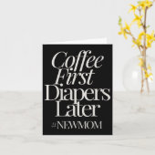 Womens New Mom Funny Coffee For Women Quote Retro Kaart (Gele Bloem)