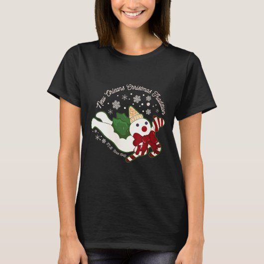 Womens New Orleans Mr Bingle Christmas Tradition S T-shirt (Voorkant)