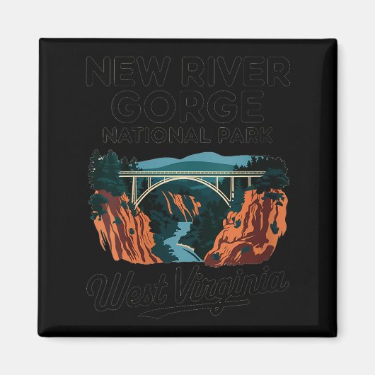 Womens New River Gorge West Virginia National Park Magneet (Voorkant)