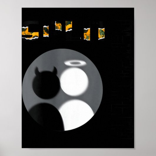 Womens New Split Ity Cool Angel Devil V-neck Poster (Voorkant)