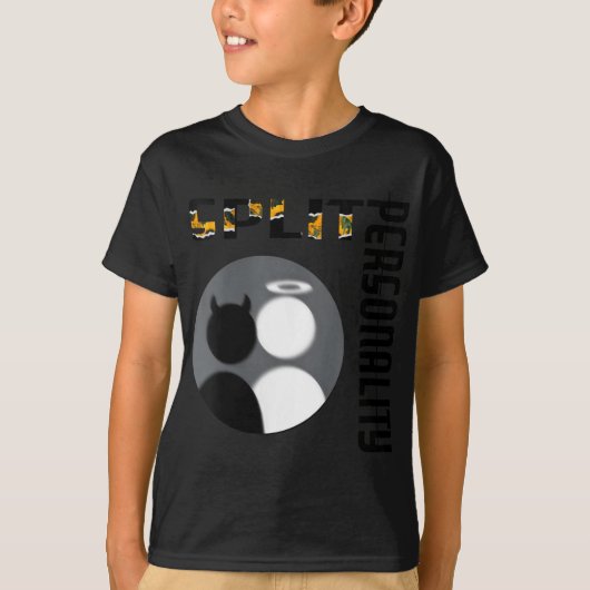 Womens New Split Ity Cool Angel Devil V-neck T-shirt (Voorkant)