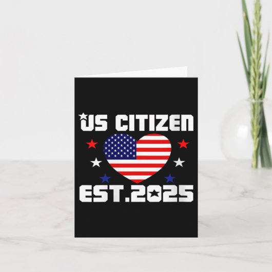 Womens New Us Citizen Est 2025 American Immigrant  Kaart (Voorkant)
