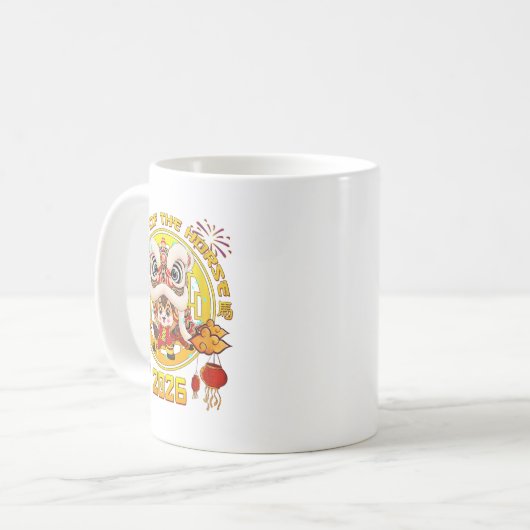 Womens New Year 2026 Chinese Horse The Year Of The Koffiemok (Voorkant links)