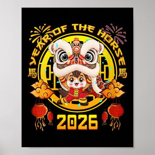 Womens New Year 2026 Chinese Horse The Year Of The Poster (Voorkant)