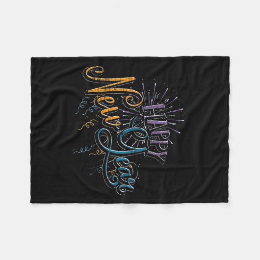 Womens New Years Eve Celebration Confetti Firework Fleece Deken (Voorkant (Horizontaal))