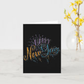 Womens New Years Eve Celebration Confetti Firework Kaart (Gele Bloem)