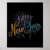 Womens New Years Eve Celebration Confetti Firework Poster (Voorkant)