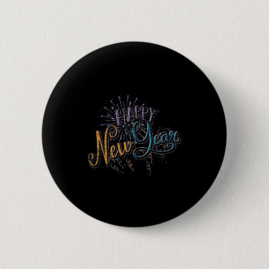 Womens New Years Eve Celebration Confetti Firework Ronde Button 5,7 Cm (Voorkant)
