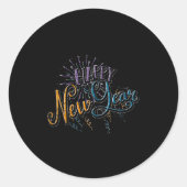 Womens New Years Eve Celebration Confetti Firework Ronde Sticker (Voorkant)