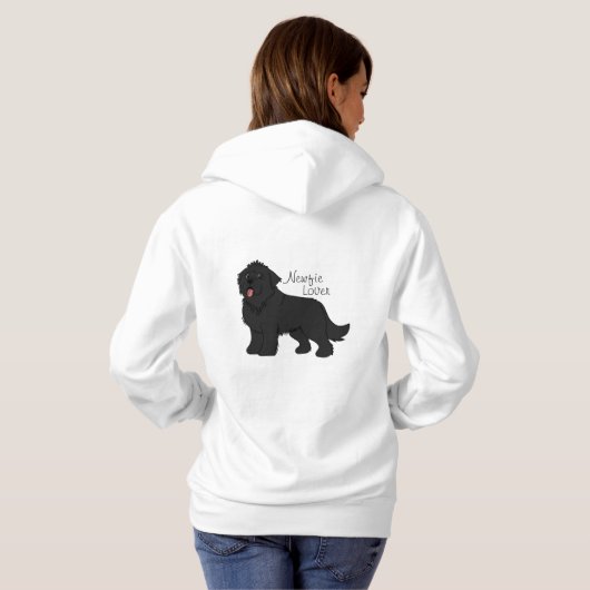 Womens Newfie Lover Black Newfoundland Dog Hoodie (Achterkant volledig)