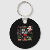 Womens Nice Naughty I Tried Funny Christmas Santa  Sleutelhanger (Voorkant)