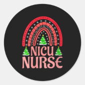 Womens Nicu Nurse Christmas Crew Nurselife Nursing Ronde Sticker (Voorkant)