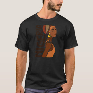 Womens Nigeria Nigeriaans zuivenir zwart-Afrikaans T-shirt