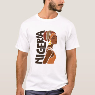 Womens Nigeria Nigeriaans zuivenir zwart-Afrikaans T-shirt