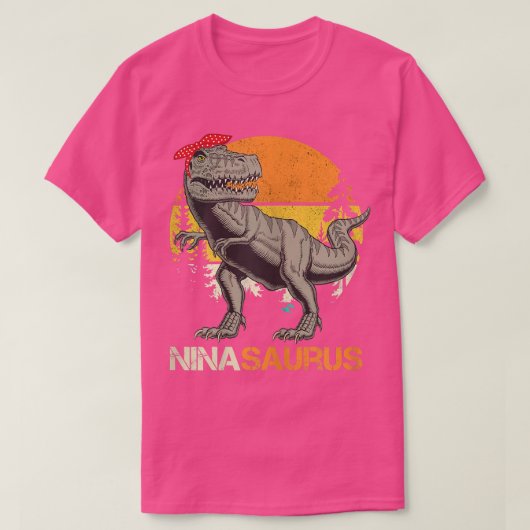 Womens Ninasaurus T rex Dinosaurs Nina Saurus Moth T-shirt (Design voorkant)