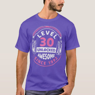 Womens Niveau 30 Onvergrendeld Geweldige 1992 30th T-shirt