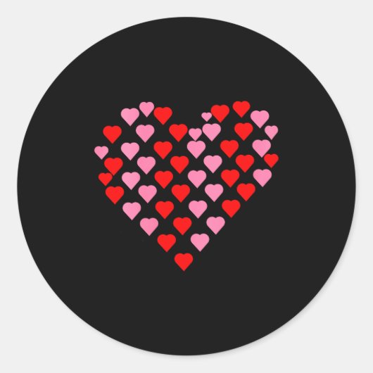 Women's Nk And Red Hearts Lovers Funny Valentine’s Ronde Sticker (Voorkant)