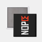 Womens No Kings Protest Sign Vertical Nope V-neck  Magneet (Voorkant / Achterkant)