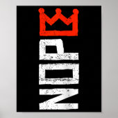 Womens No Kings Protest Sign Vertical Nope V-neck  Poster (Voorkant)