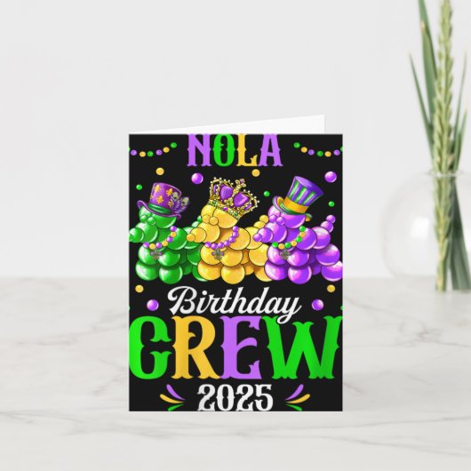 Womens Nola Birthday Crew 2025 New Orleans Mardi G Kaart (Voorkant)