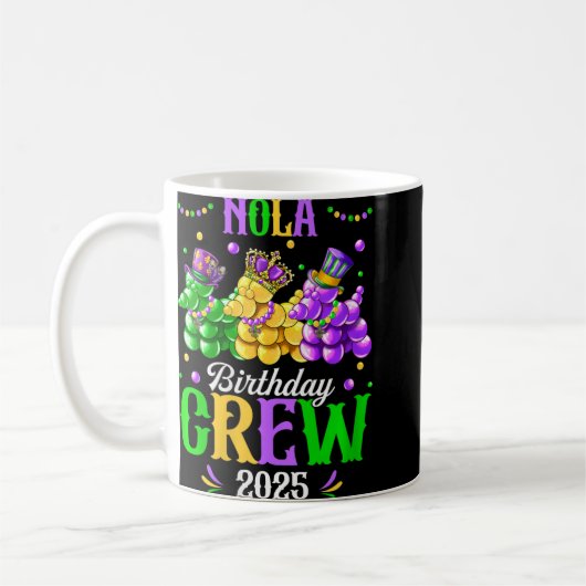 Womens Nola Birthday Crew 2025 New Orleans Mardi G Koffiemok (Links)