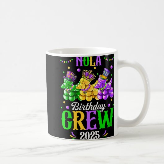Womens Nola Birthday Crew 2025 New Orleans Mardi G Koffiemok (Rechts)