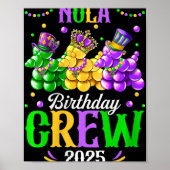 Womens Nola Birthday Crew 2025 New Orleans Mardi G Poster (Voorkant)
