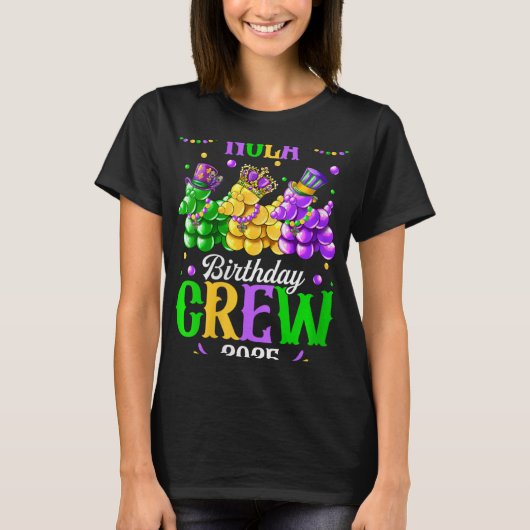 Womens Nola Birthday Crew 2025 New Orleans Mardi G T-shirt (Voorkant)