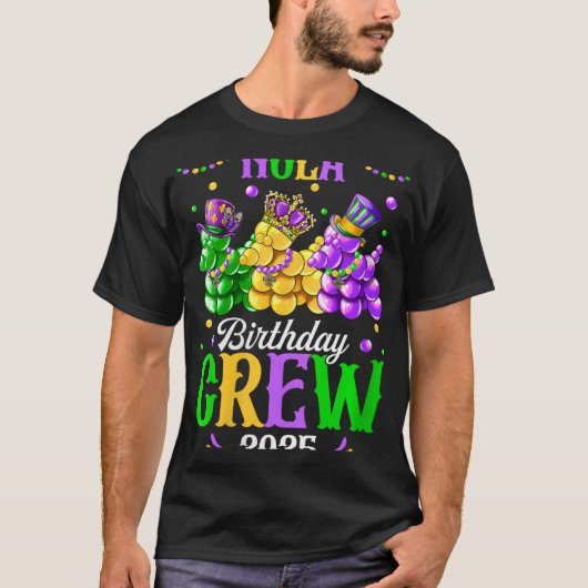 Womens Nola Birthday Crew 2025 New Orleans Mardi G T-shirt (Voorkant)