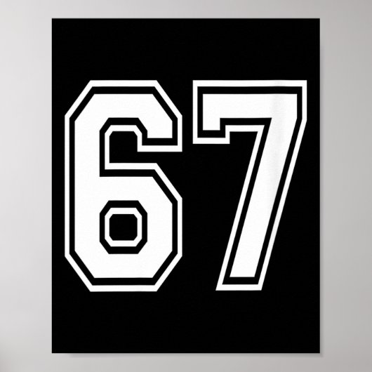 Womens Number 67 Numbered Uniform Srts Jersey Team Poster (Voorkant)