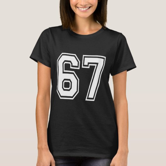 Womens Number 67 Numbered Uniform Srts Jersey Team T-shirt (Voorkant)