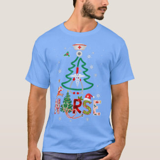 Womens Nurse kerstboom Stethoscoop RN LPN Xma T-shirt