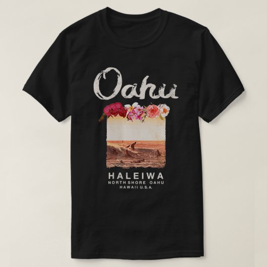 Womens Oahu Hawaii Hawaiian Surfing VNeck T-shirt (Design voorkant)