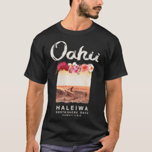 Womens Oahu Hawaii Hawaiian Surfing VNeck T-shirt