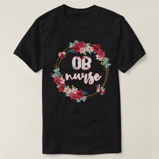 Womens OB Zuurste Bloem Verloskunde Zenuwstelselaa T-shirt (Design voorkant)